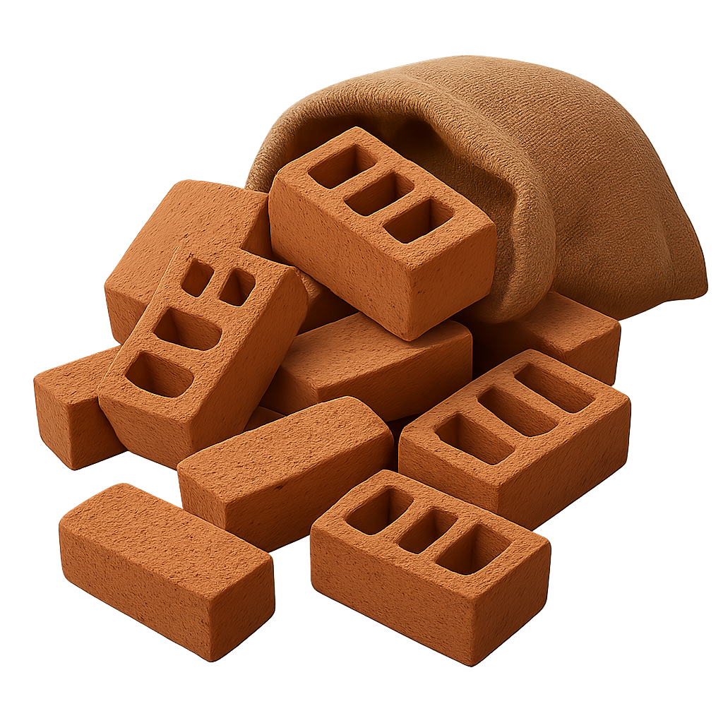 A disorganized pile of bricks representing high entropy and disorder in software systems